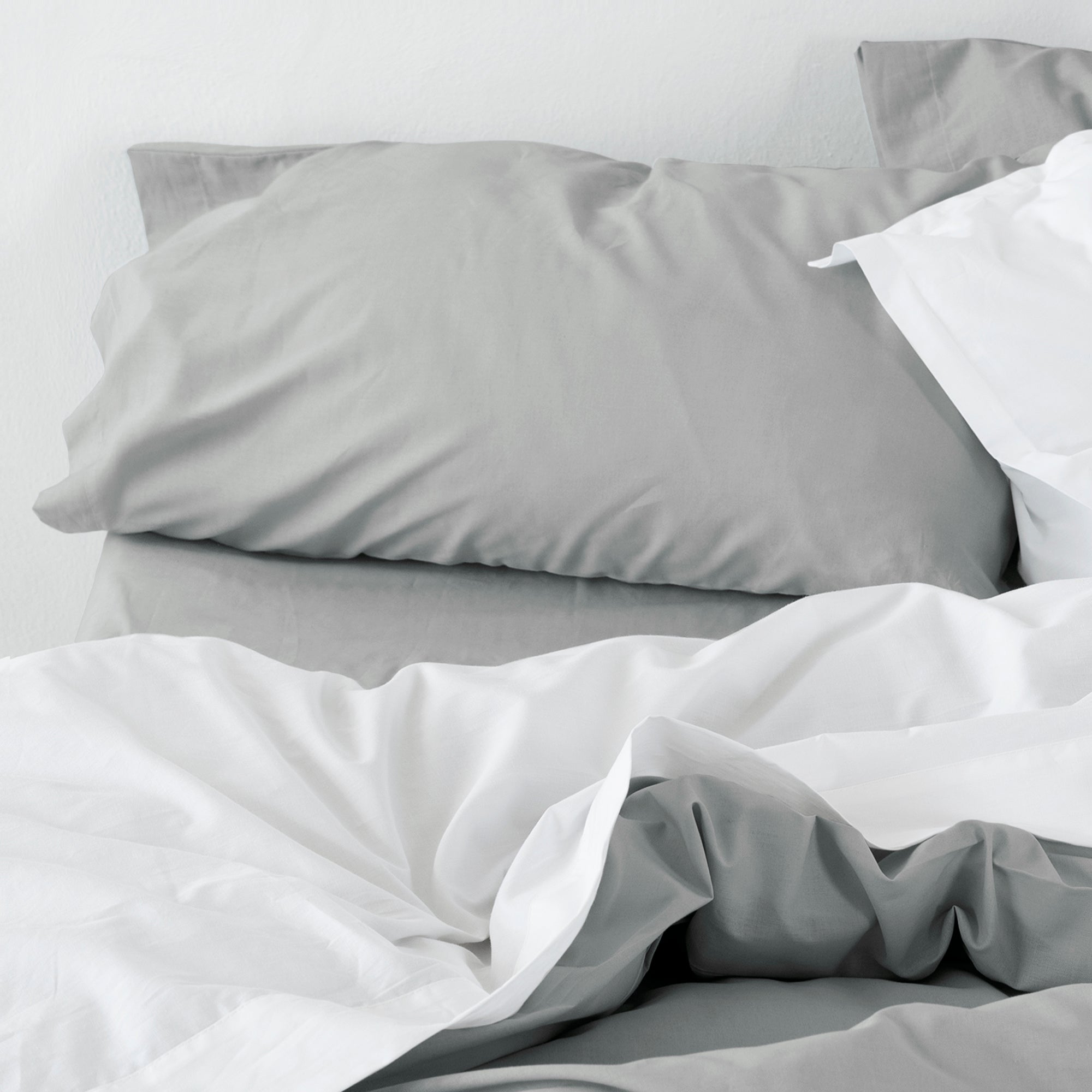 Basic Funda de almohada Gris claro