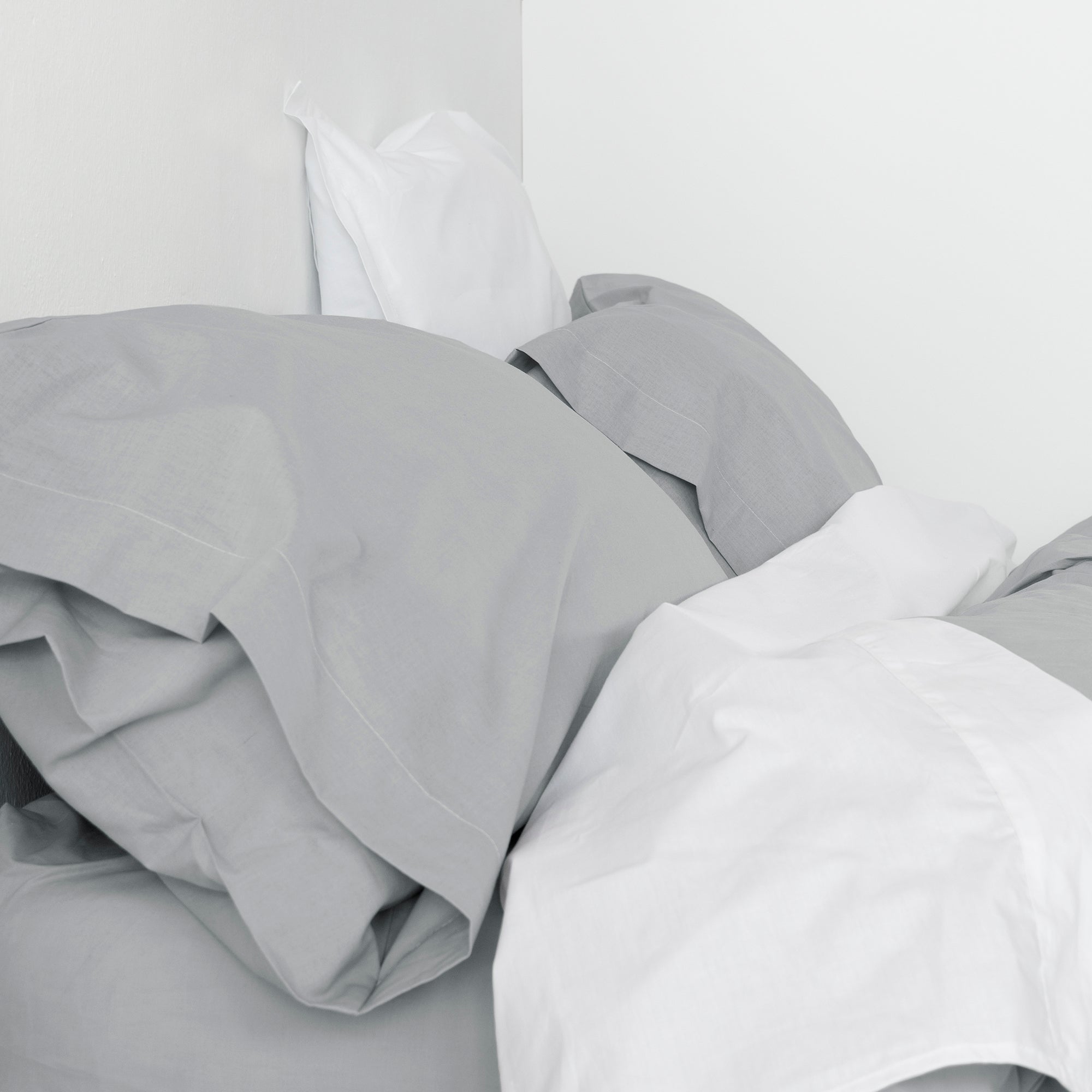 Basic Funda de almohada Gris claro
