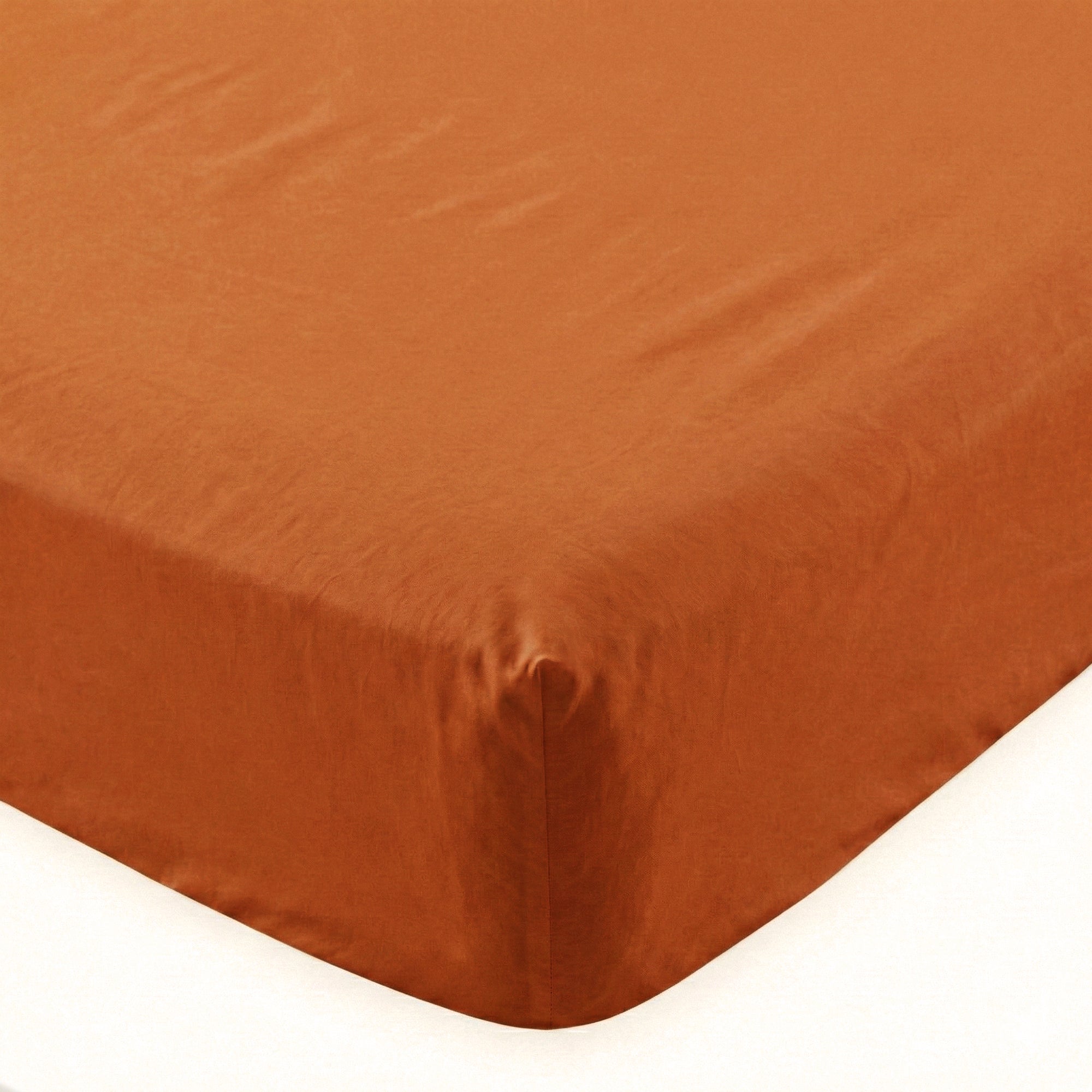 Lençol de baixo básico em terracota