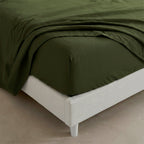 Lençol de baixo básico verde-oliva