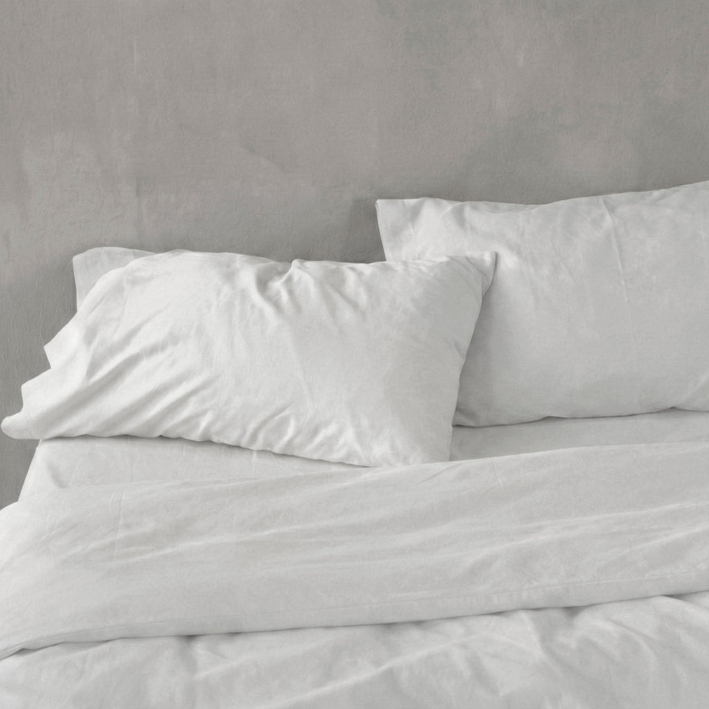 Basic percal Funda de almohada Blanco