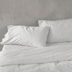 Basic percal Funda de almohada Blanco
