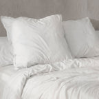 Basic percal Funda de almohada Blanco