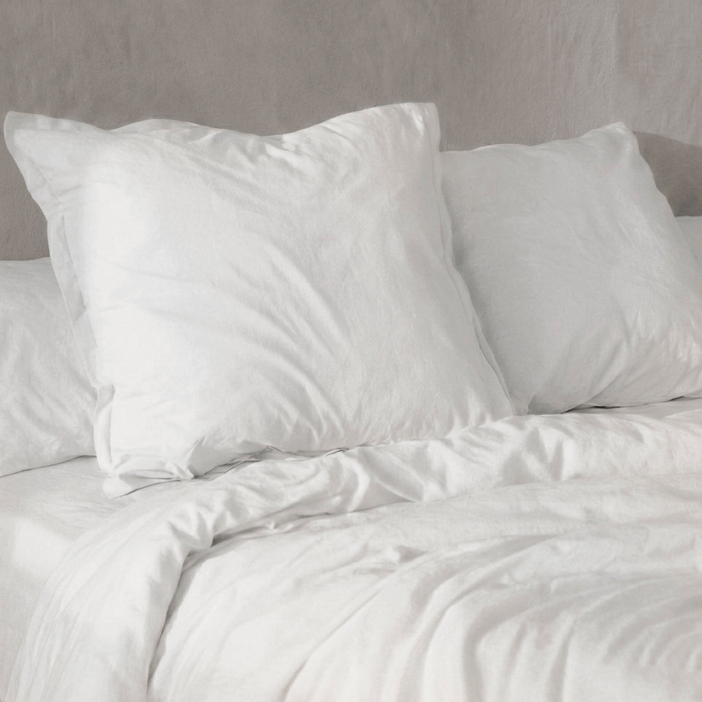 Basic percal Funda de almohada Blanco