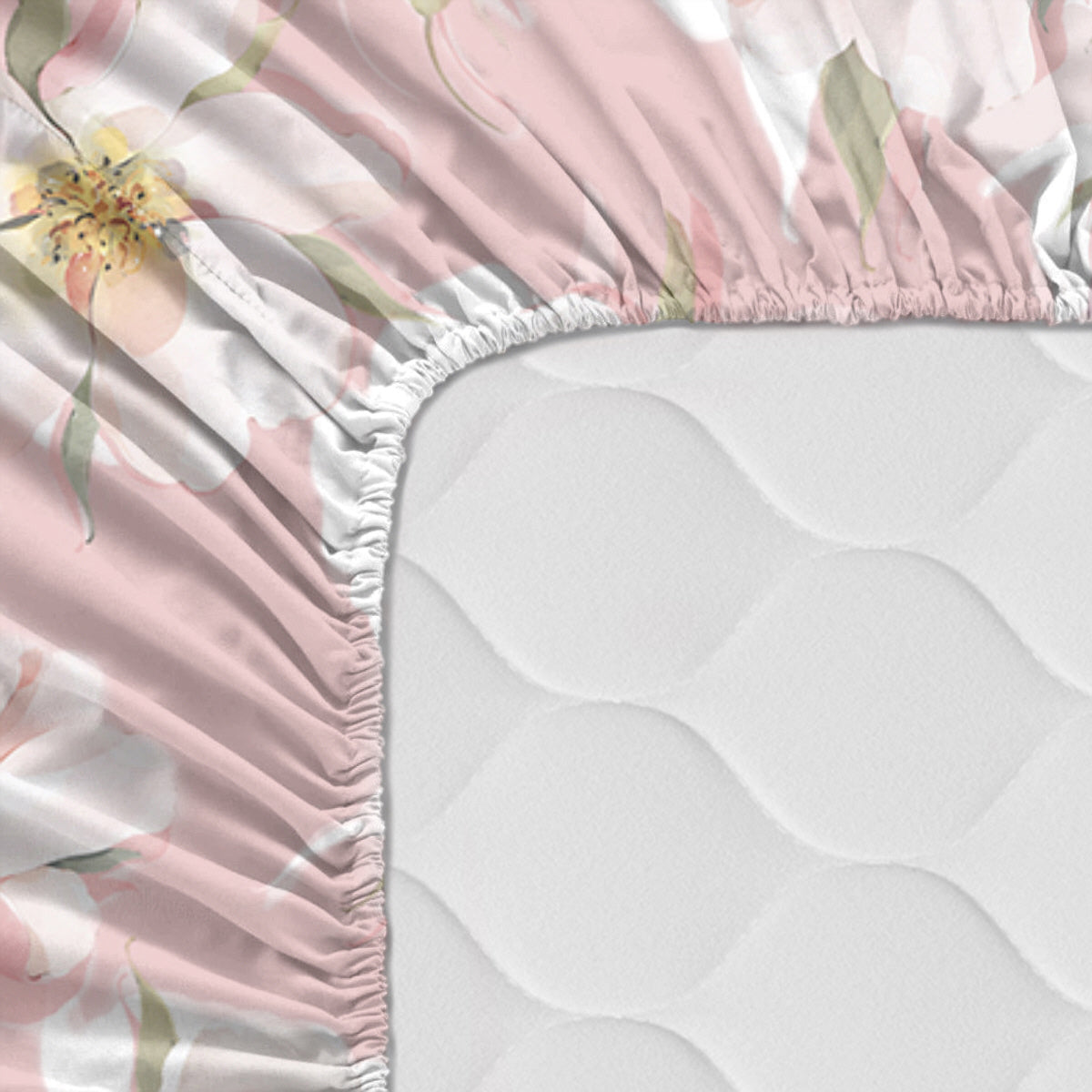 Lençol de baixo com estampado floral da primavera