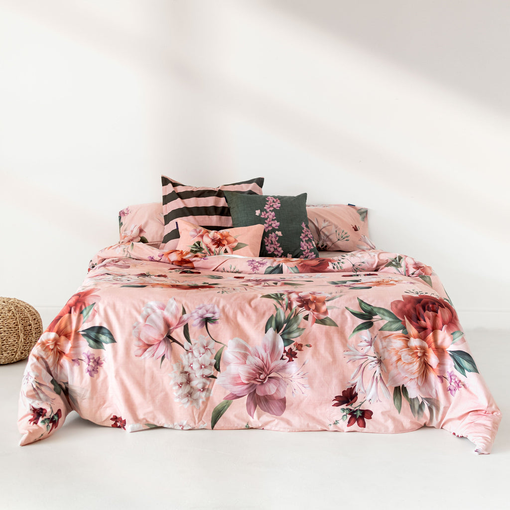 Capa de edredão floral de verão