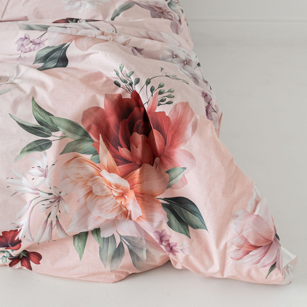 Capa de edredão floral de verão