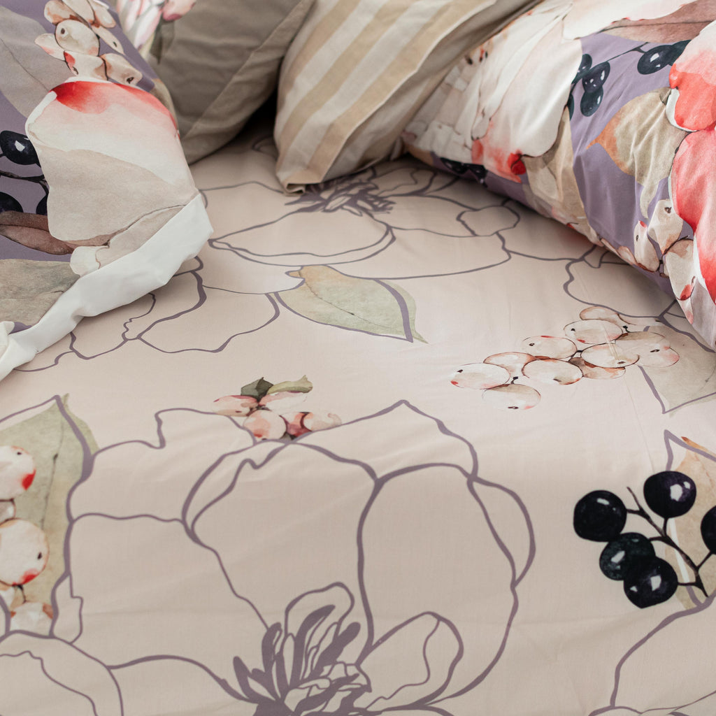 White peonies Fitted sheet
