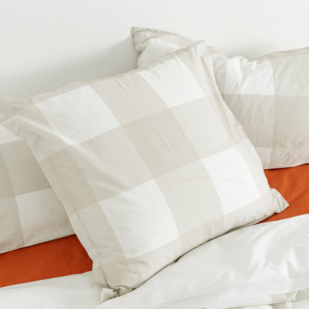 Gingham Pillowcase Beige