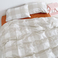 Gingham Funda nórdica Beige