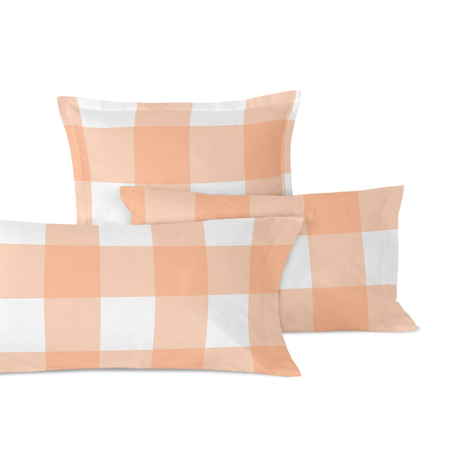 Gingham Funda de almohada Melocotón