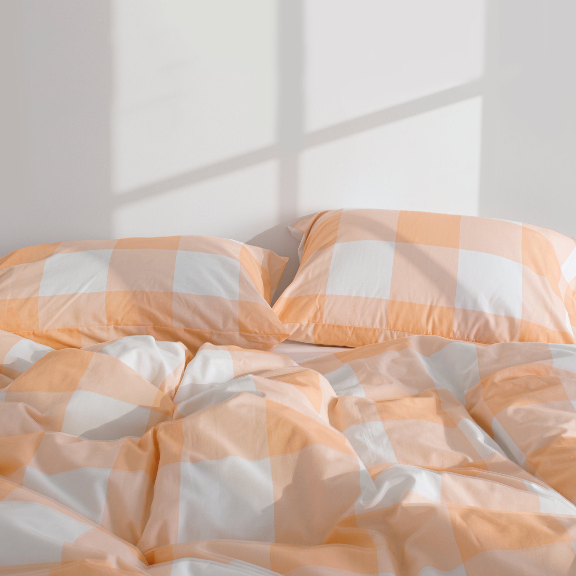 Gingham Peach Pillowcase
