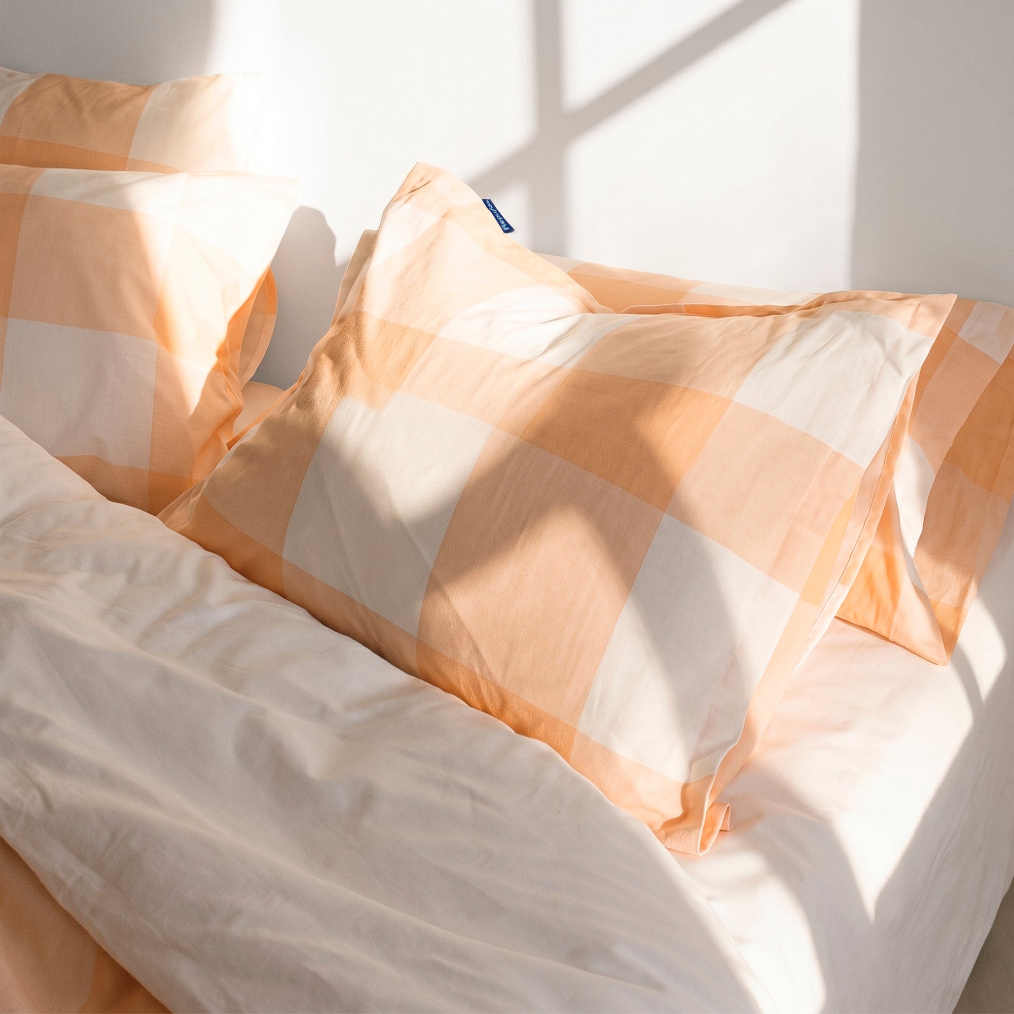 Gingham Peach Pillowcase