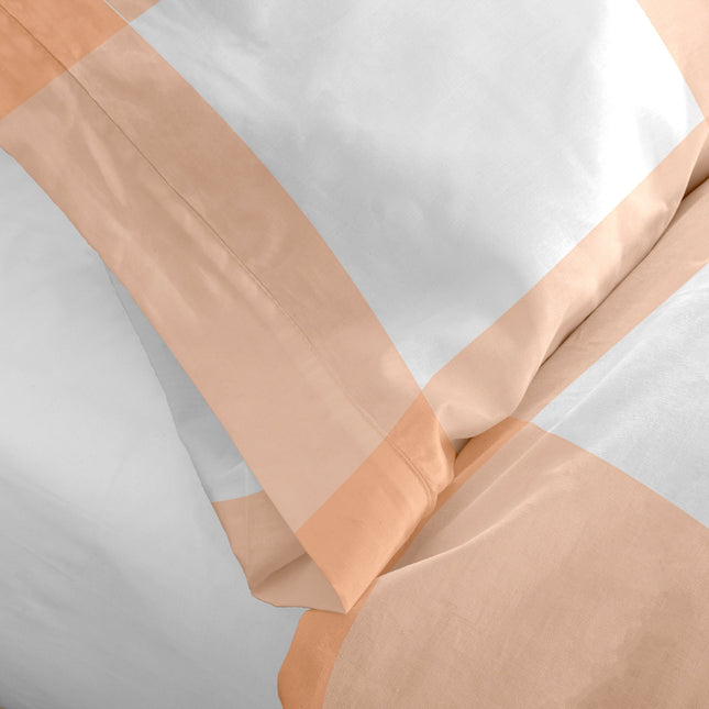 Gingham Funda de almohada Melocotón