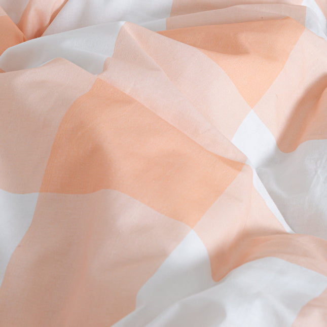 Gingham Funda de almohada Melocotón
