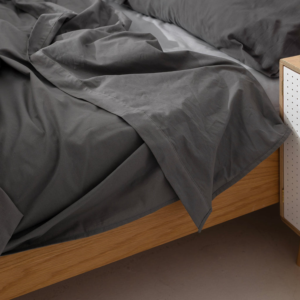 Dark Grey Basic Flat Sheet