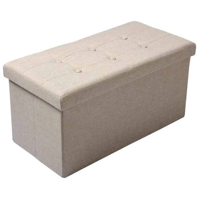 Upholstered storage chest stool