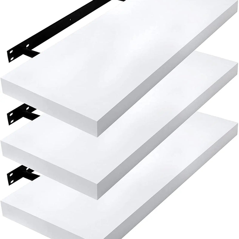 Set de 3 estantes flotantes de pared blancos de maderaEstantesFurniture > Shelving > Wall Shelves & Ledges > Floating Wall Shelves & Ledges