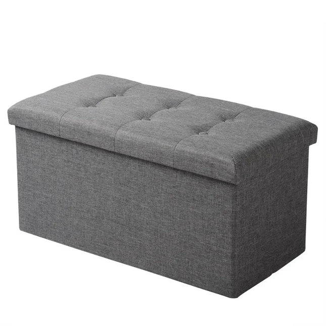 Upholstered storage chest stool