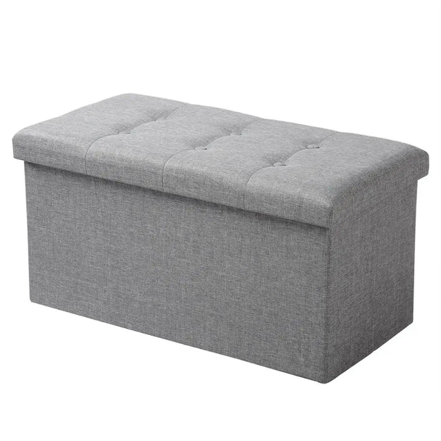 Upholstered storage chest stool