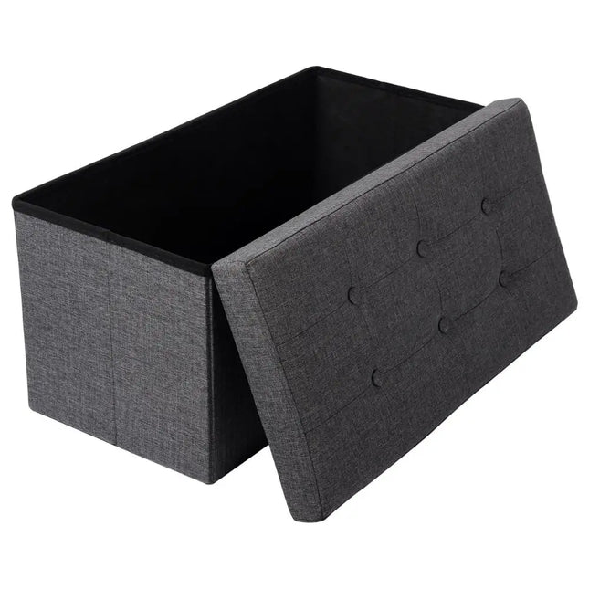 Upholstered storage chest stool