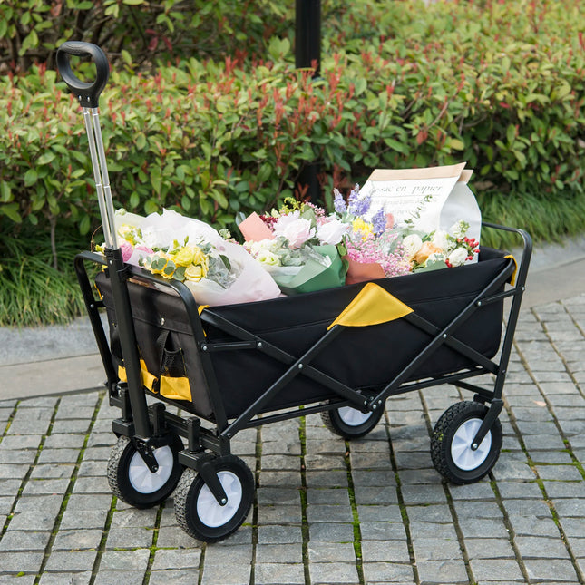 Carrito de jardín plegable 100 L | 4 ruedas giratorias 180° (carga 80 kg)CarritosSporting Goods > Outdoor Recreation > Camping & Hiking