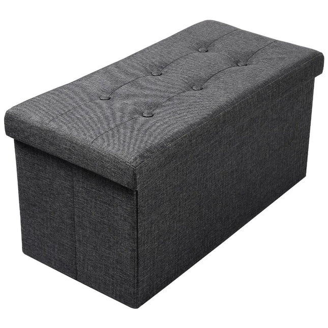 Upholstered storage chest stool