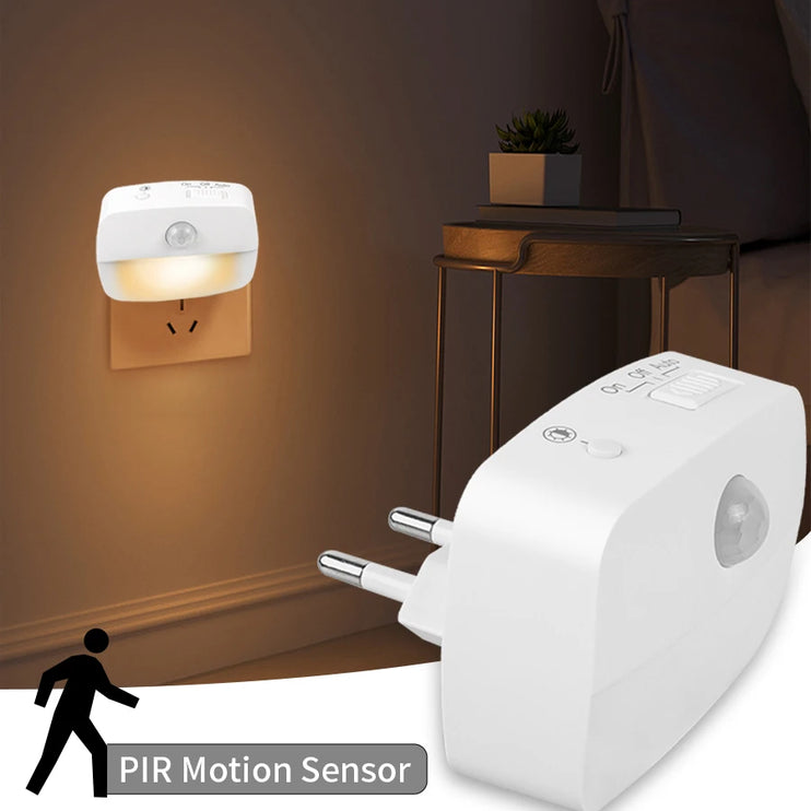 LED night light with motion sensor and 220V EU plug