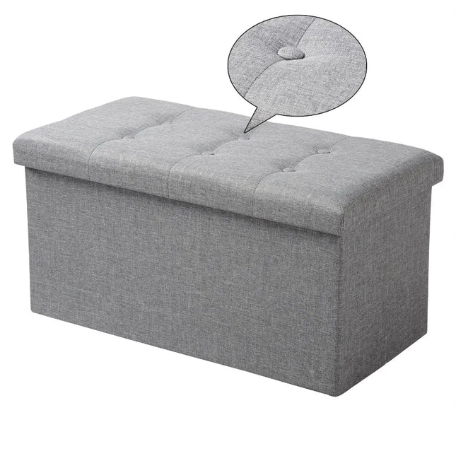 Upholstered storage chest stool