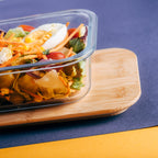 Recipiente Hermético de Cristal con Tapa de Bambú