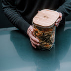 Square Glass Airtight Jar with Bamboo Lid