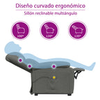 Silla de masaje elevable de tela marrón oscuro