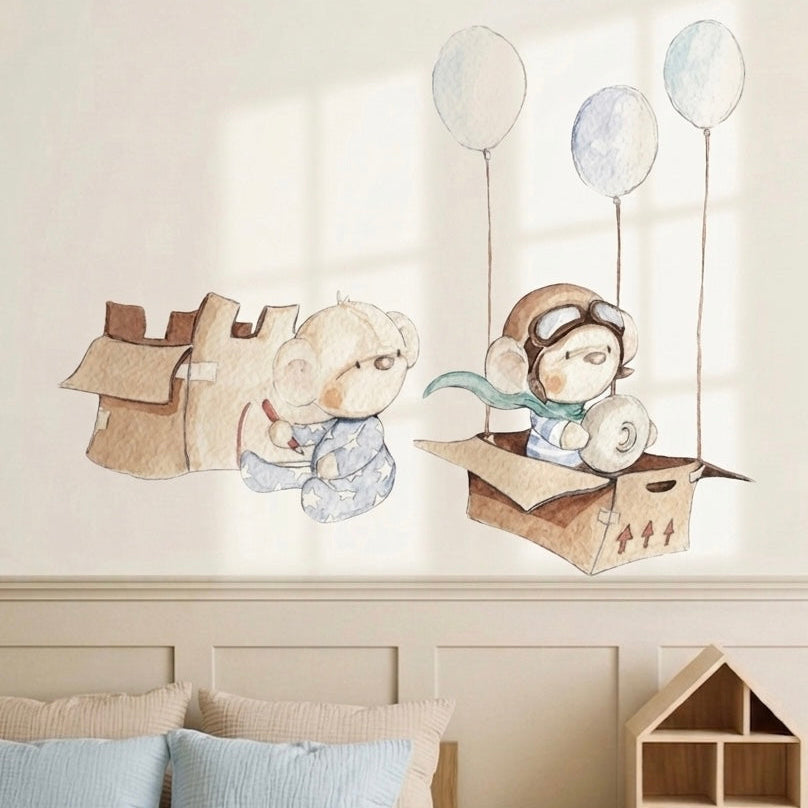 Vinilo decorativo infantil | dibujos pintados a mano