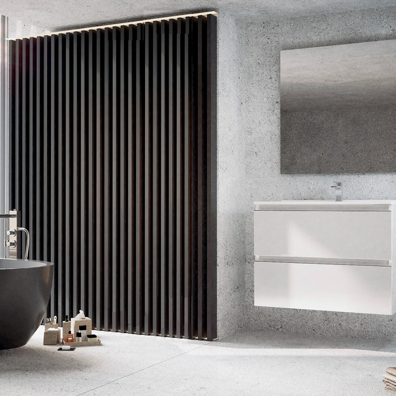 Conjunto mueble de baño suspendido | Blanco brillo | 3_BP