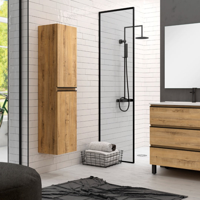 Mueble de baño 3 cajones roble Ostippo con patas a suelo | 3_BP