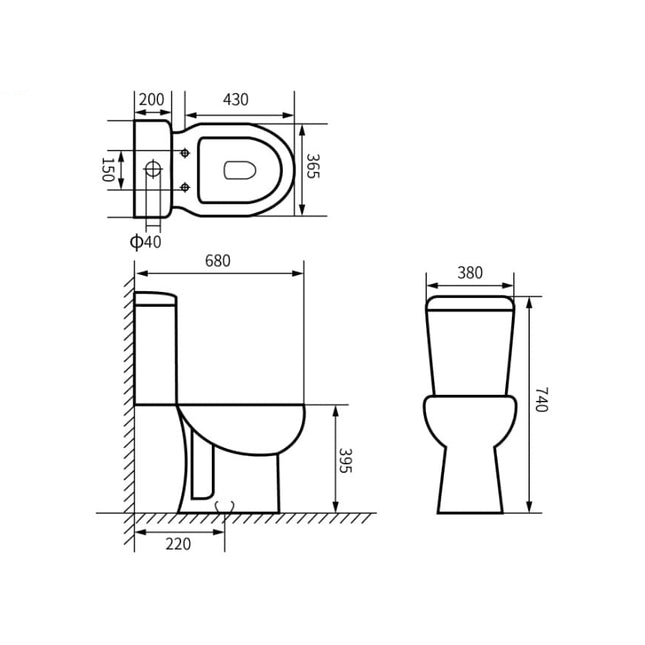 Inodoro completo salida a suelo porcelana blanca sanitaria | 3_BP