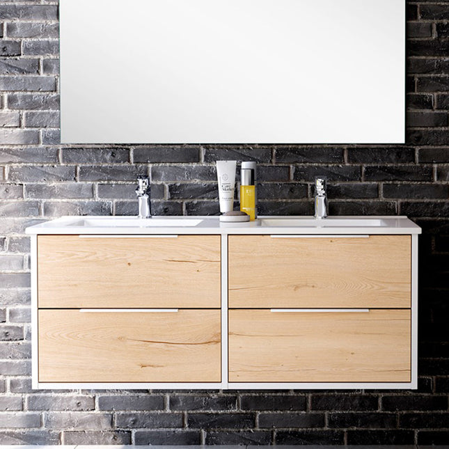 Mueble de baño con lavabo 120 cm blanco con 4 cajones | 3_BP