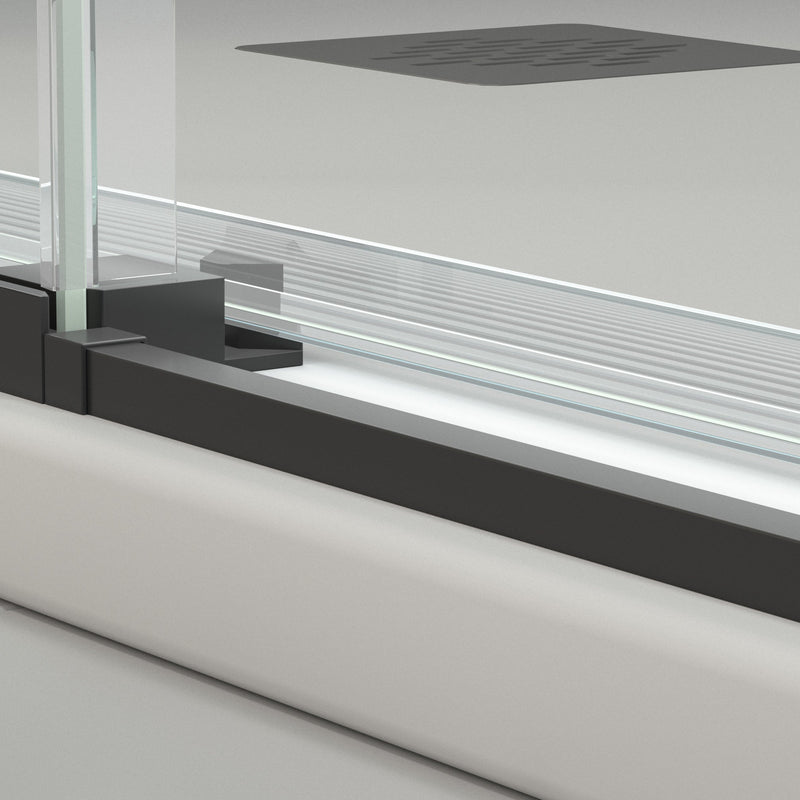 Mampara de ducha cuadrada 2 fijos 2 correderas | negro | 3_BP