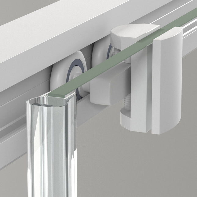 Mampara de ducha rectangular 2 fijas y 2 correderas blanco | 3_BP