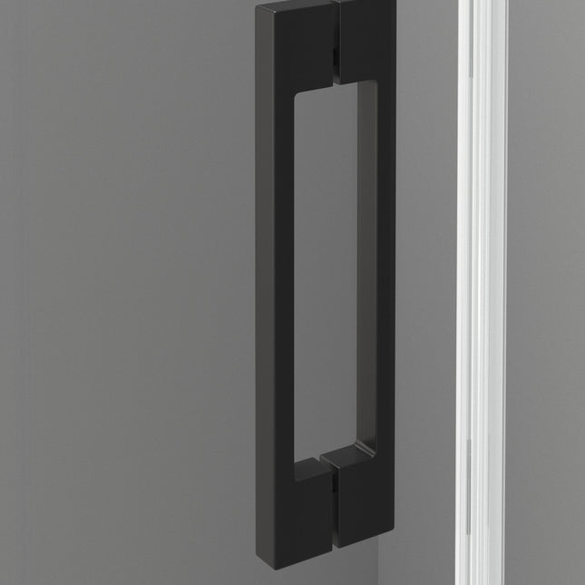 Mampara de bañera frontal negro mate 150 cm corredera | 3_BP