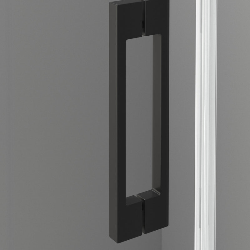 Mampara de bañera frontal negro mate 150 cm corredera | 3_BP