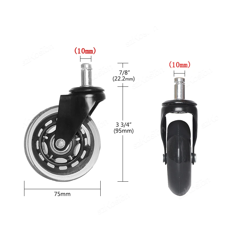 Set de 5 ruedas de goma para silla gaming y oficina, 3 pulgadasRuedasFurniture > Office Furniture Accessories > Office Chair Accessories