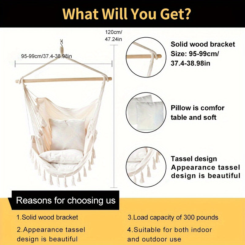 Silla hamaca para jardín con 2 cojinesHamacasFurniture > Outdoor Furniture > Outdoor Seating > Outdoor Chairs > Swing Chairs