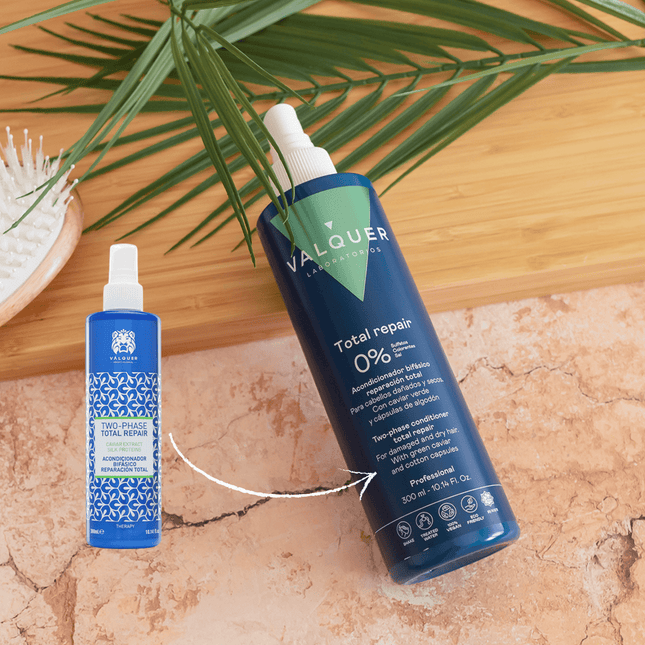 Acondicionador bifásico reparador para cabellos dañados