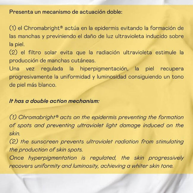 Crema facial despigmentante SPF 20 para unificar tono de piel