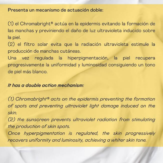 Crema facial despigmentante SPF 20 para unificar tono de piel