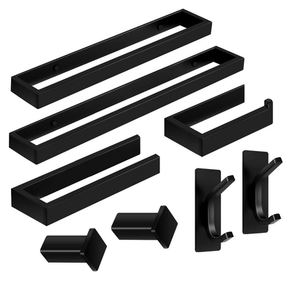 Black bathroom accessory set