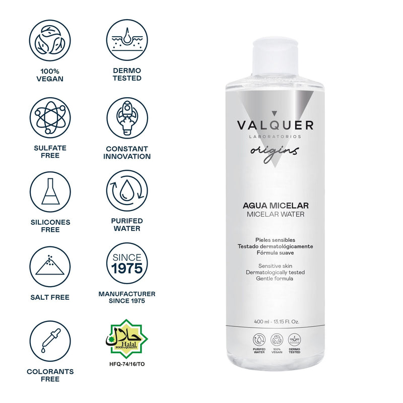 Agua micelar para piel sensible limpia 400 ml | sin perfume
