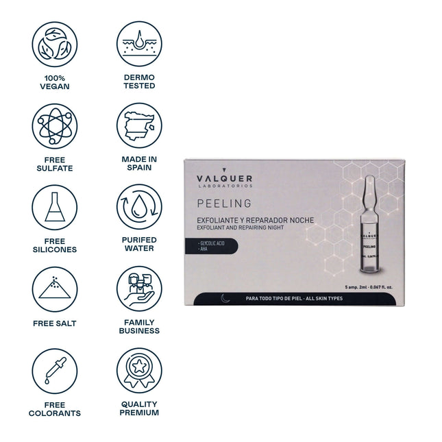 Ampollas peeling renovación nocturna de la piel | suave