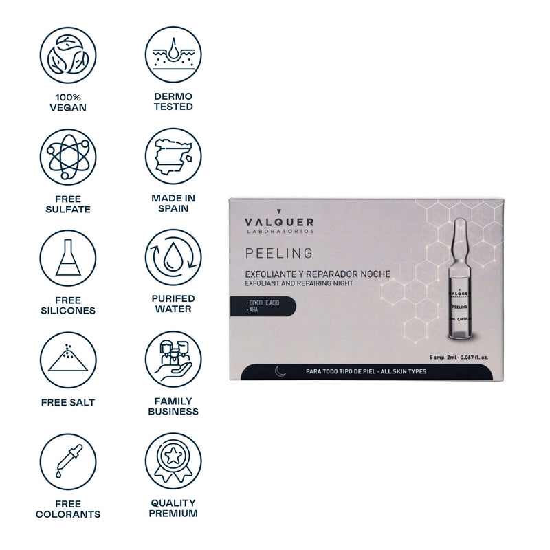 Ampollas peeling renovación nocturna de la piel | suave